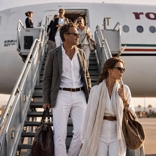 Voyageurs arrivant à Marrakech pour leur séjour en villa