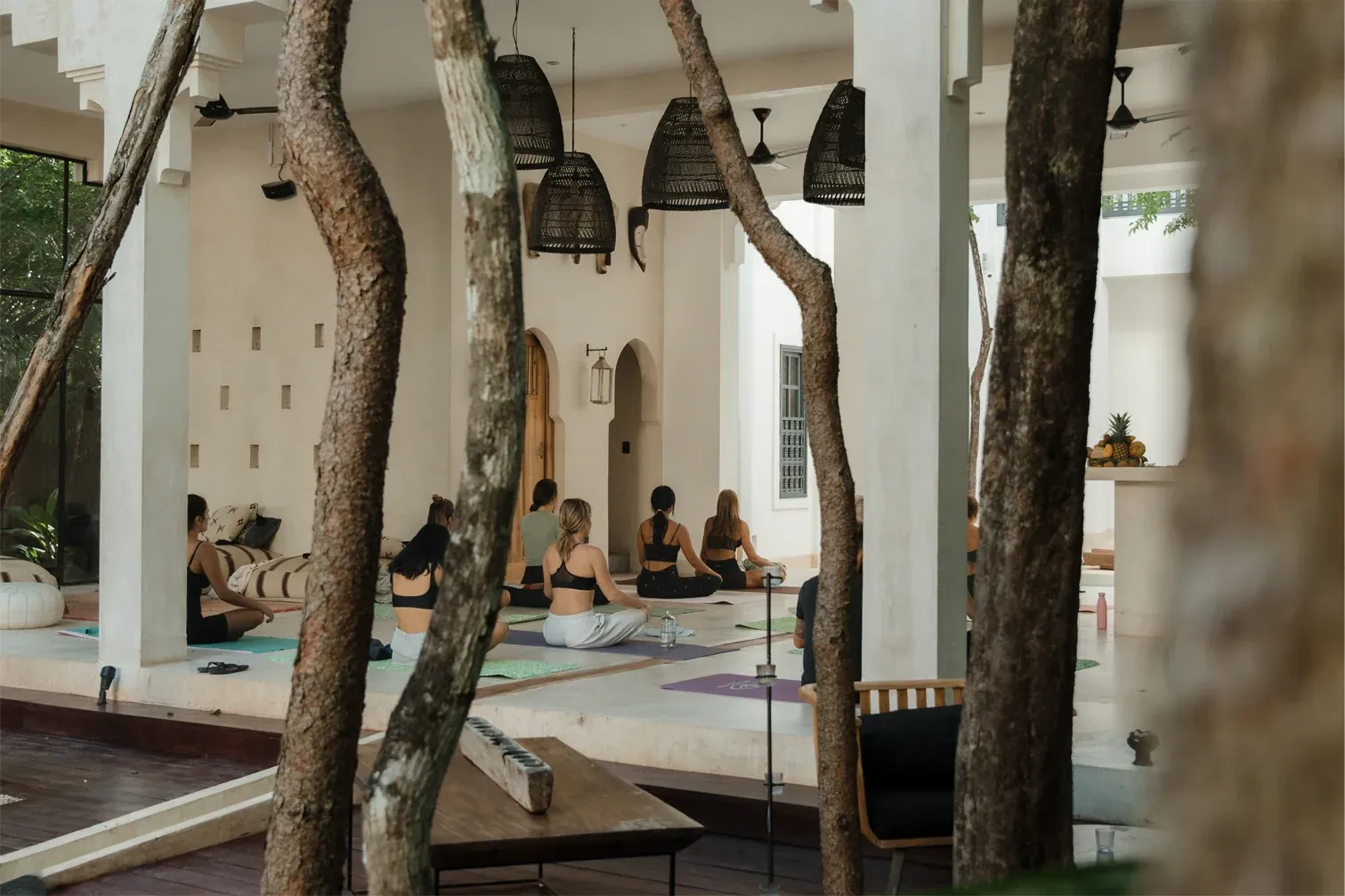 Guests enjoying a wellness experience in a Marrakech villa